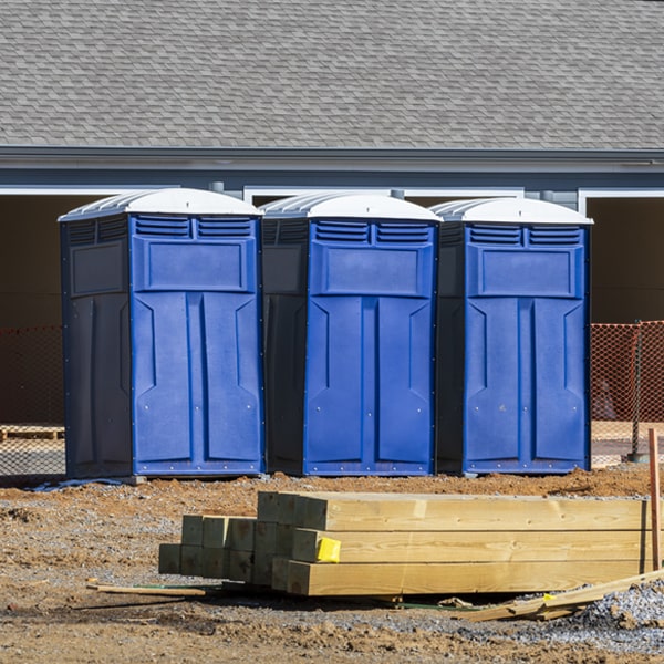 how often are the porta potties cleaned and serviced during a rental period in Hebo